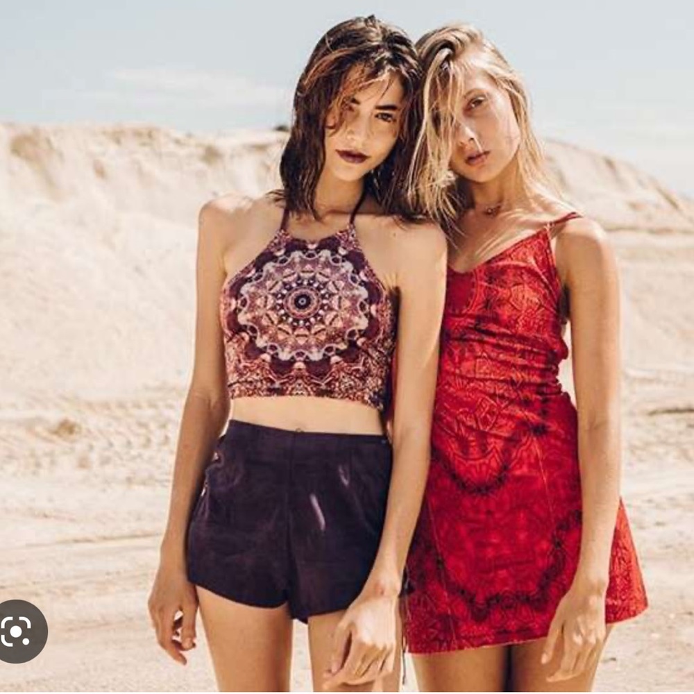 Red Velvet Mini Dress - Liberated Heart. Festival Coachella